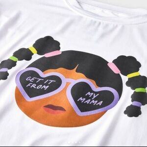 Elle Olivia Toddler Girls Pig Tail Get It From My Mama Top Size 5T - White-New